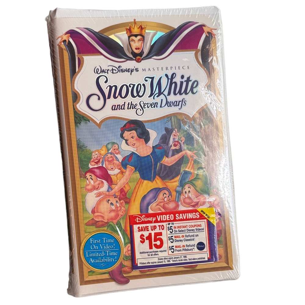 Disney Snow White and the Seven Dwarfs VHS with Colorful Cover
